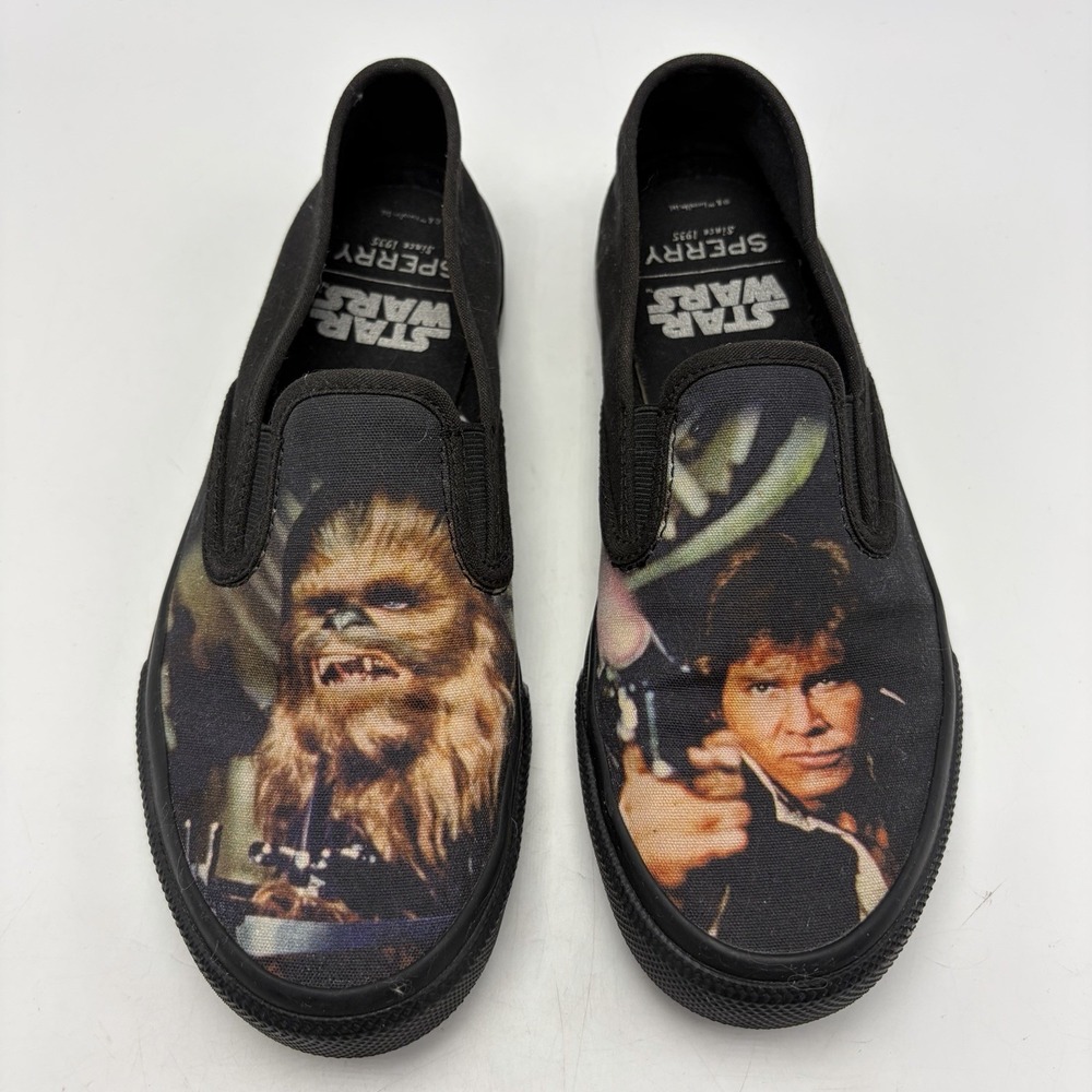 Star Wars Sperry Sneakers Womens 7 Shoes Han Solo Chewbacca Slip On Casual